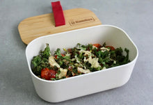 Load image into Gallery viewer, Bamboo Lunch Box (1.1L) - White with red band