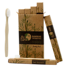Load image into Gallery viewer, Bamboo Toothbrush with Plant Based White Medium Soft Bristles. Pk of 4