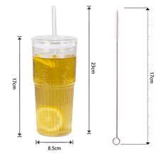 Load image into Gallery viewer, Glass Smoothie Tumbler with Straw - 600ml
