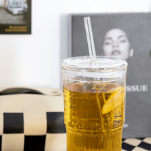 Load image into Gallery viewer, Glass Smoothie Tumbler with Straw - 600ml