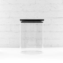 Load image into Gallery viewer, Black Bamboo Lid Pantry Storage Jars