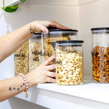 Load image into Gallery viewer, Black Bamboo Lid Pantry Storage Jars