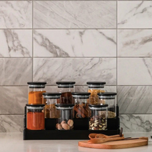 Load image into Gallery viewer, Black Bamboo Lid Pantry Storage Jars