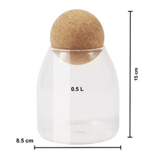 Load image into Gallery viewer, Glass Jar with Cork Ball Lid