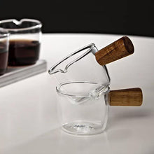 Load image into Gallery viewer, Glass Milk & Dressing Saucer with Acacia Wooden Handle