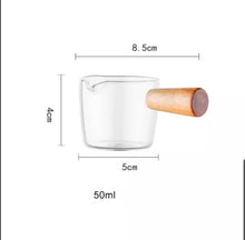 Load image into Gallery viewer, Glass Milk & Dressing Saucer with Acacia Wooden Handle