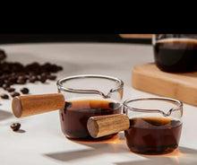 Load image into Gallery viewer, Glass Milk & Dressing Saucer with Acacia Wooden Handle