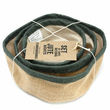 Load image into Gallery viewer, Natural Jute Baskets - Set Of 3 - Charcoal