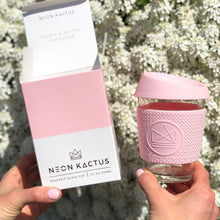 Load image into Gallery viewer, Neon Kactus Reusable Glass Coffee Cup - Pink Flamingo