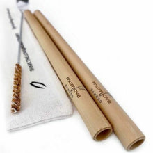 Load image into Gallery viewer, Reusable Organic Bamboo Straws - Pk of 2