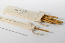 Load image into Gallery viewer, Reusable Organic Bamboo Straws - Pk of 12