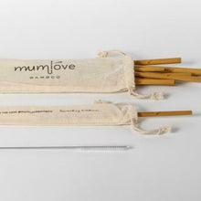 Load image into Gallery viewer, Reusable Organic Bamboo Straws - Pk of 12