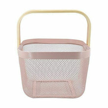 Load image into Gallery viewer, Wire Mesh Storage Basket with Bamboo Handle