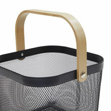 Load image into Gallery viewer, Wire Mesh Storage Basket with Bamboo Handle