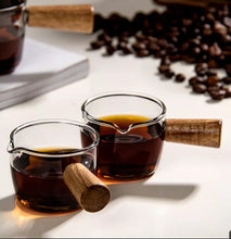 Load image into Gallery viewer, Glass Milk & Dressing Saucer with Acacia Wooden Handle