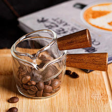 Load image into Gallery viewer, Glass Milk & Dressing Saucer with Acacia Wooden Handle