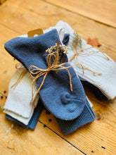 Load image into Gallery viewer, Luxury Eucalyptus Infused  Recycled Plastic Cozy Socks- Pk of 2 - Dark Blue & Light Blue