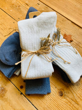 Load image into Gallery viewer, Luxury Eucalyptus Infused  Recycled Plastic Cozy Socks- Pk of 2 - Dark Blue & Light Blue
