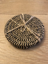 Load image into Gallery viewer, Pure Cotton Thread Weave Coasters 10cm - x 2 - Black