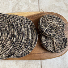 Load image into Gallery viewer, Cotton Thread Weave Coasters 18cm - x 1 - Black