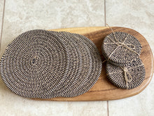 Load image into Gallery viewer, Cotton Thread Weave Coasters 18cm - x 1 - Black