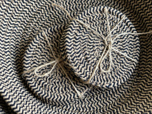 Load image into Gallery viewer, Pure Cotton Thread Weave Coasters 10cm - x 2 - Black