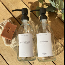 Load image into Gallery viewer, Glass Clear and Amber Bottles with Metal Pump Dispenser