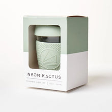Load image into Gallery viewer, Neon Kactus Reusable Glass Coffee Cup - Friday Feeling