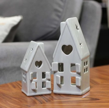 Load image into Gallery viewer, Dainty House Tea Light Holders - White
