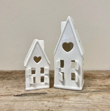 Load image into Gallery viewer, Dainty House Tea Light Holders - White