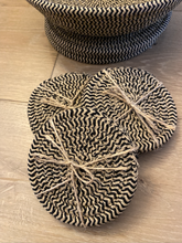 Load image into Gallery viewer, Pure Cotton Thread Weave Coasters 10cm - x 2 - Black