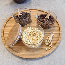 Load image into Gallery viewer, Stacked Glass Jar with Bamboo Lid