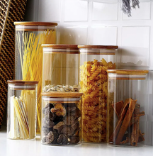 Load image into Gallery viewer, Glass Pantry Jars With Bamboo Lid