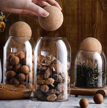 Load image into Gallery viewer, Glass Jar with Cork Ball Lid
