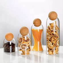 Load image into Gallery viewer, Glass Jar with Cork Ball Lid