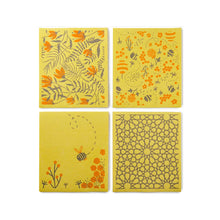 Load image into Gallery viewer, Eco Living Jumbo Compostable Sponge Cleaning Cloths Rainbow - Pk of 4 - Yellow
