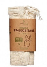 Load image into Gallery viewer, Eco Living Organic  Produce Bag & Bread Bag - set of 3