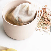 Load image into Gallery viewer, Organic Cotton Reusable Tea Bag - Pk of 2