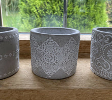Load image into Gallery viewer, Ceramic Patterned Candle Holder - Plant Pot - Grey