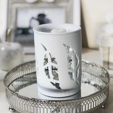 Load image into Gallery viewer, Ceramic Feather Cut Out Oil - Wax Burner - White