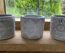 Load image into Gallery viewer, Ceramic Patterned Candle Holder - Plant Pot - Grey