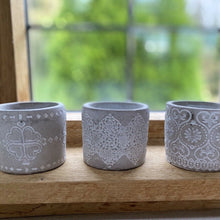 Load image into Gallery viewer, Ceramic Patterned Candle Holder - Plant Pot - Grey