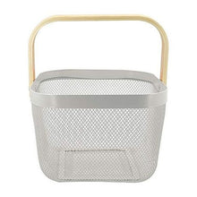 Load image into Gallery viewer, Wire Mesh Storage Basket with Bamboo Handle