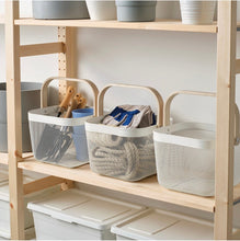 Load image into Gallery viewer, Wire Mesh Storage Basket with Bamboo Handle