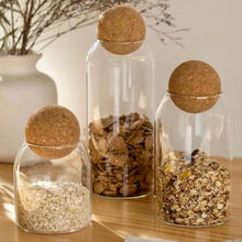 Load image into Gallery viewer, Glass Jar with Cork Ball Lid