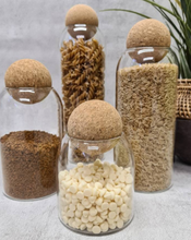 Load image into Gallery viewer, Glass Jar with Cork Ball Lid