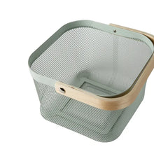 Load image into Gallery viewer, Wire Mesh Storage Basket with Bamboo Handle