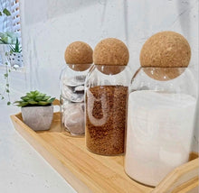 Load image into Gallery viewer, Glass Jar with Cork Ball Lid