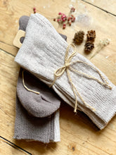 Load image into Gallery viewer, Luxury Aloe Infused  Recycled Plastic Cozy Socks- Pk of 2 - Beige & Brown
