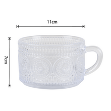 Load image into Gallery viewer, Embossed Glass Tea and Coffee Cup, 325ml
